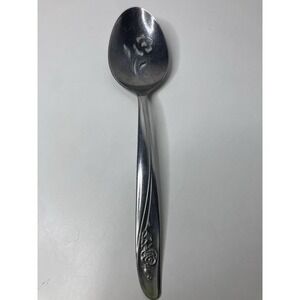 Oneida Community Flatware Pierced Serving Tablespoon Rose Shadow